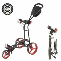 Big Max Autofold FF 3-Wheel Push Trolley - Black/Red -Golf Balls Sales Store big max autofold ff 3 wheel push trolley blackred 3