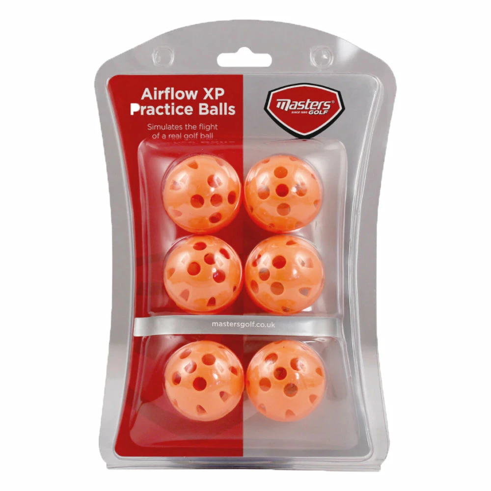 Masters Airflow XP Practice Balls (6 Pack) - Orange 2 Masters Airflow XP Practice Balls (6 Pack) - Orange - Image 2