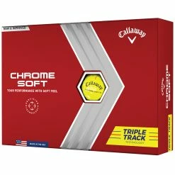 Callaway Chrome Soft Triple Track Golf Balls - Yellow - 12 Pack -Golf Balls Sales Store chrome soft triple track yellow 1