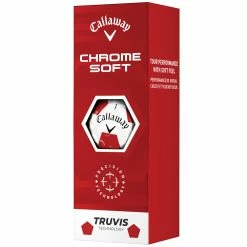 Callaway Chrome Soft Truvis Golf Balls - Red - 12 Pack -Golf Balls Sales Store chrome soft truvis white red 5