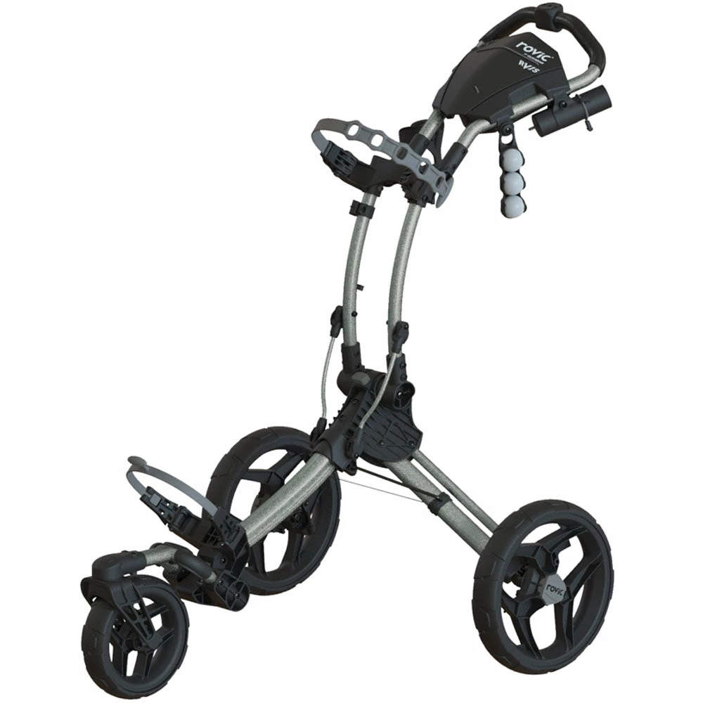 Clicgear Rovic RV1S 3-Wheel Push Trolley - Silver/Black 1 Clicgear Rovic RV1S 3-Wheel Push Trolley - Silver/Black