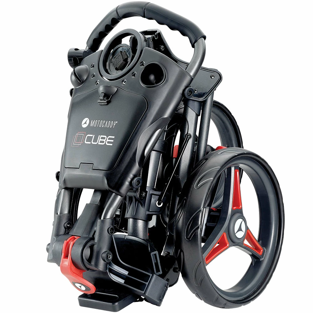 Motocaddy CUBE Push Trolley - Graphite/Red 2 Motocaddy CUBE Push Trolley - Graphite/Red - Image 2