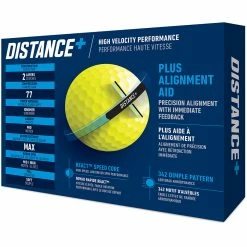 TaylorMade Distance+ Golf Balls - Yellow - 12 Pack -Golf Balls Sales Store distance yellow 2