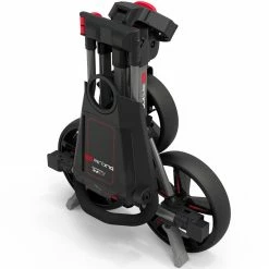 PowaKaddy DLX-Lite FF 3-Wheel Push Trolley - Gunmetal/Red Trim -Golf Balls Sales Store dlx lite red 4