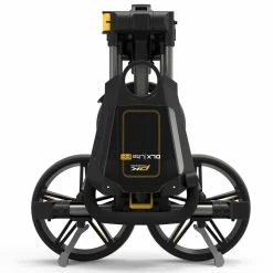PowaKaddy DLX-Lite FF 3-Wheel Push Trolley - Gunmetal/Yellow Trim -Golf Balls Sales Store dlx lite yellow 5