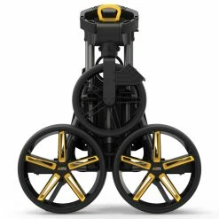 PowaKaddy DLX-Lite FF 3-Wheel Push Trolley - Gunmetal/Yellow Trim -Golf Balls Sales Store dlx lite yellow 6