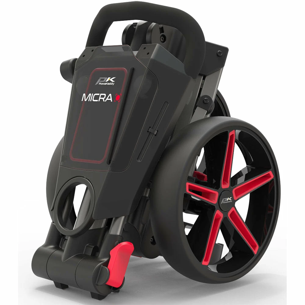 PowaKaddy Micra 3-Wheel Push Trolley - Gunmetal/Red 4 PowaKaddy Micra 3-Wheel Push Trolley - Gunmetal/Red - Image 4