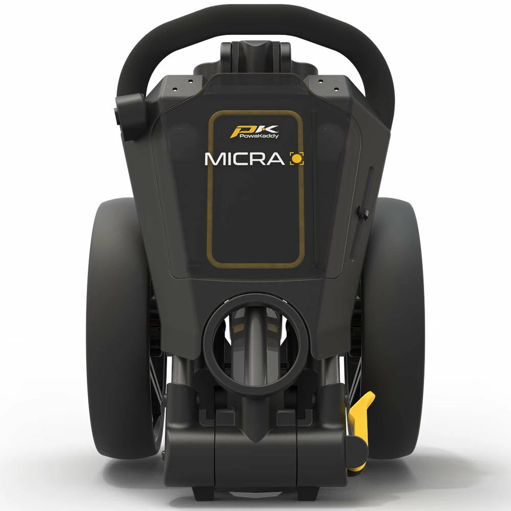 PowaKaddy Micra 3-Wheel Push Trolley - Gunmetal/Yellow 3 PowaKaddy Micra 3-Wheel Push Trolley - Gunmetal/Yellow - Image 3