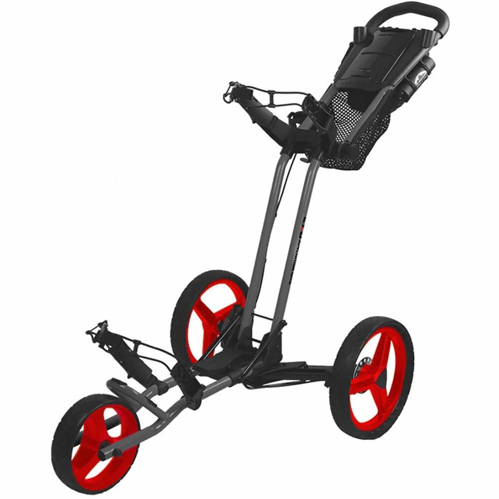 Sun Mountain Path Finder PX3 3-Wheel Push Trolley - Grey/Red 1 Sun Mountain Path Finder PX3 3-Wheel Push Trolley - Grey/Red