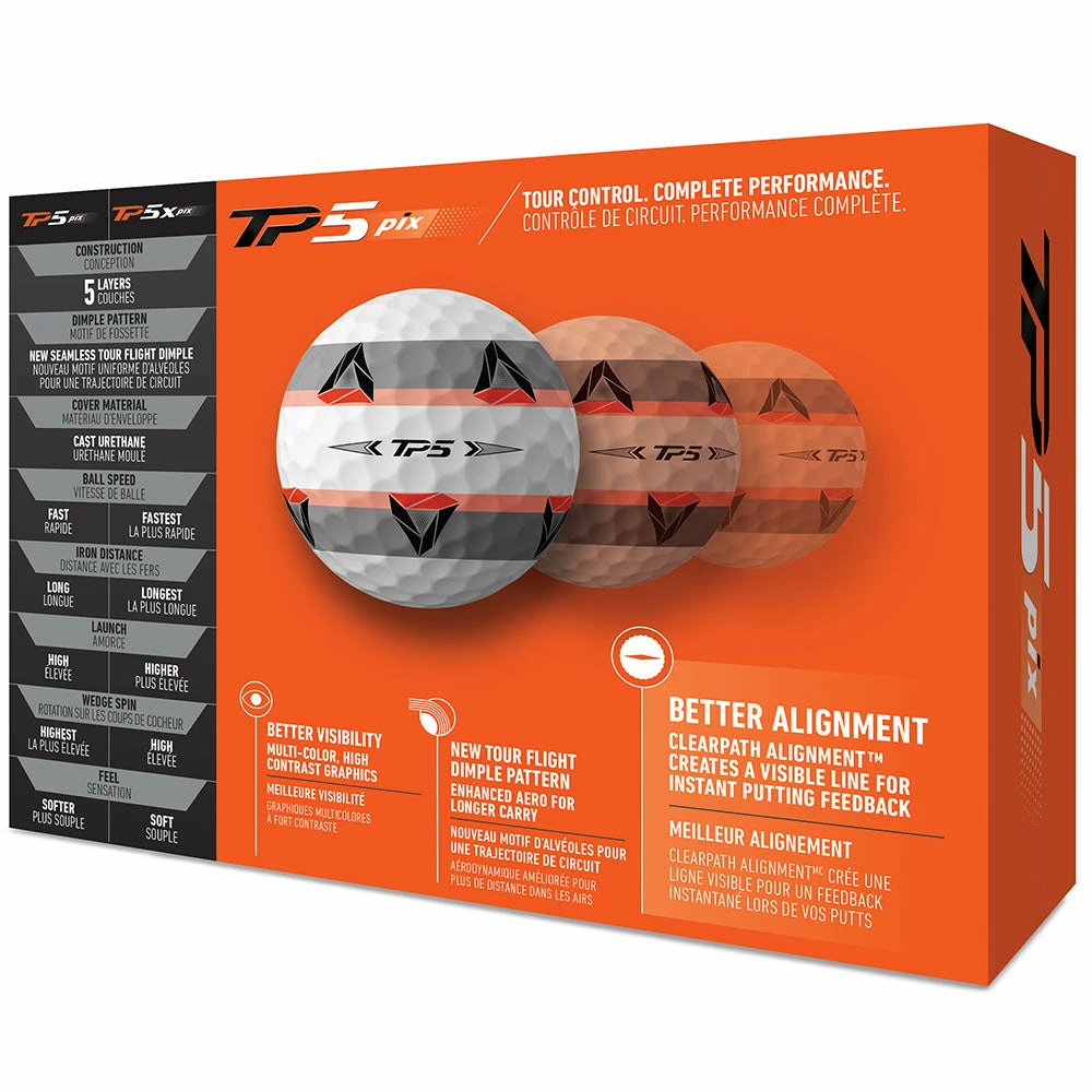 TaylorMade TP5 Pix 2.0 Golf Balls - White - 12 Pack 4 TaylorMade TP5 Pix 2.0 Golf Balls - White - 12 Pack - Image 4