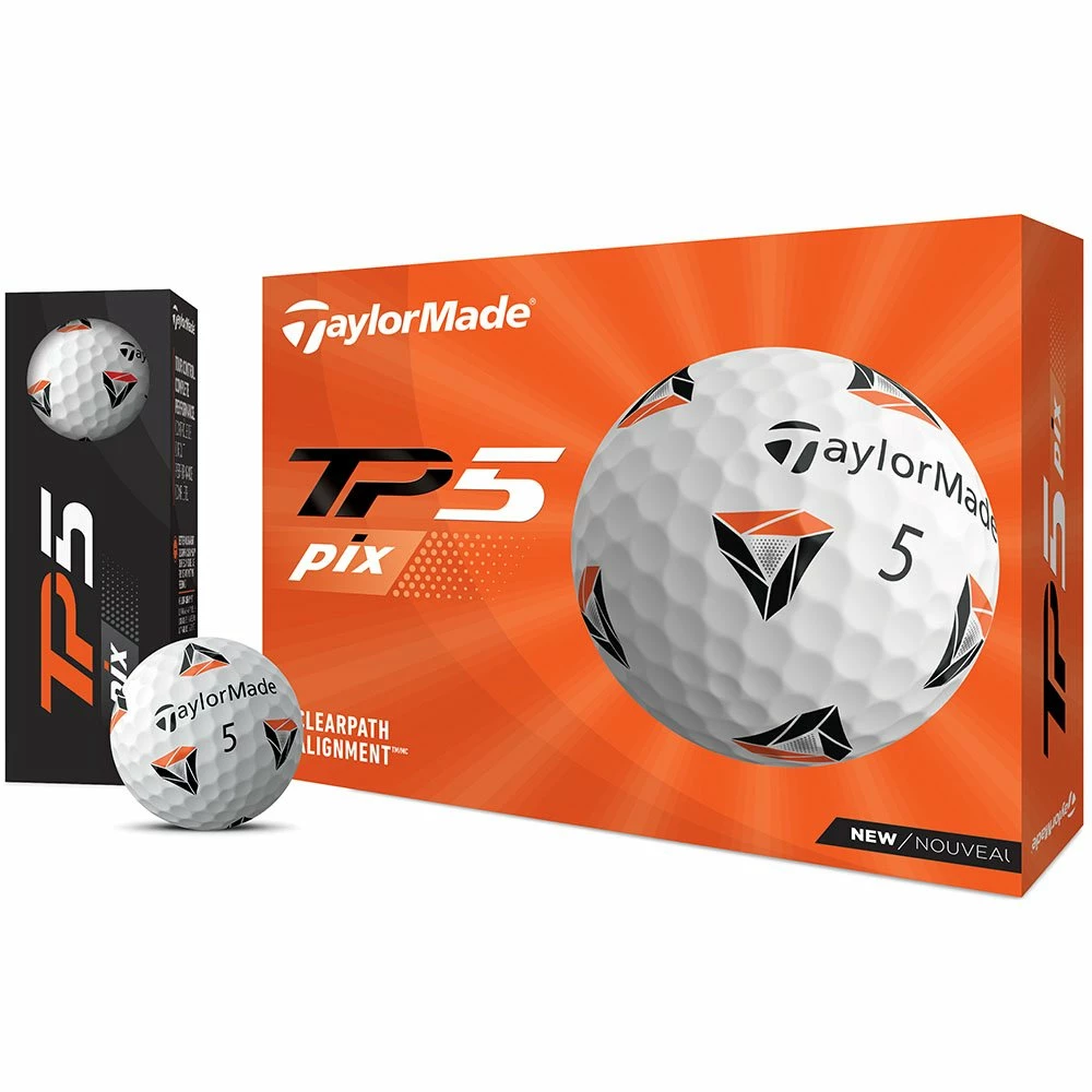 TaylorMade TP5 Pix 2.0 Golf Balls - White - 12 Pack 1 TaylorMade TP5 Pix 2.0 Golf Balls - White - 12 Pack