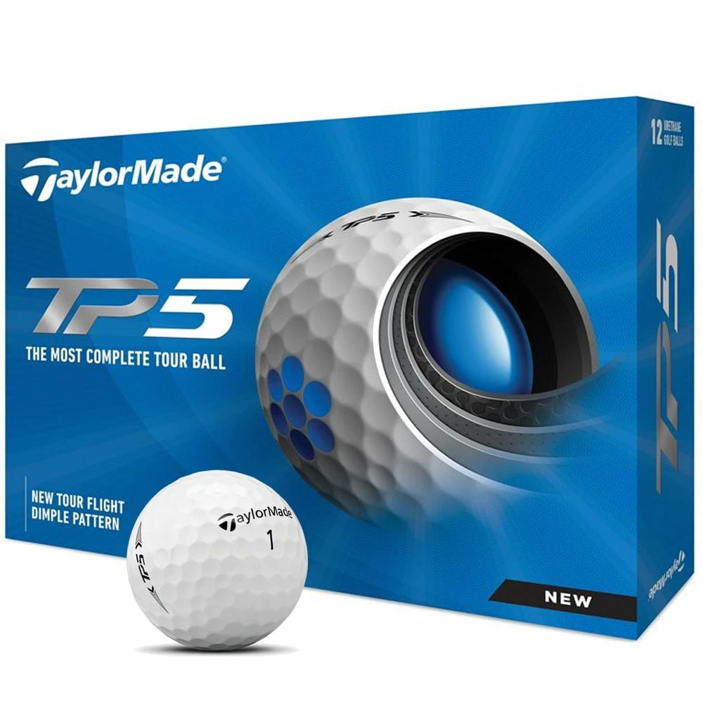 TaylorMade TP5 Golf Balls - White - 12 Pack 1 TaylorMade TP5 Golf Balls - White - 12 Pack