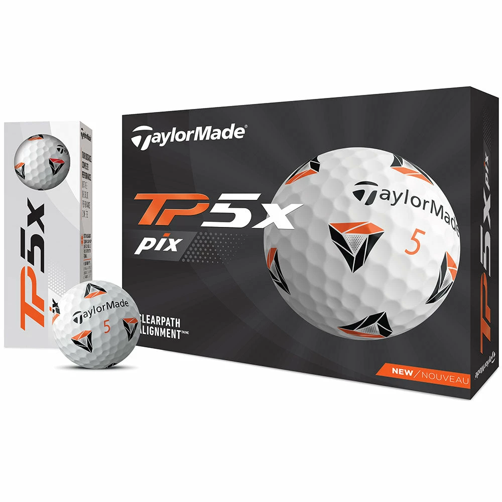 TaylorMade TP5x Pix 2.0 Golf Balls - White - 12 Pack 1 TaylorMade TP5x Pix 2.0 Golf Balls - White - 12 Pack