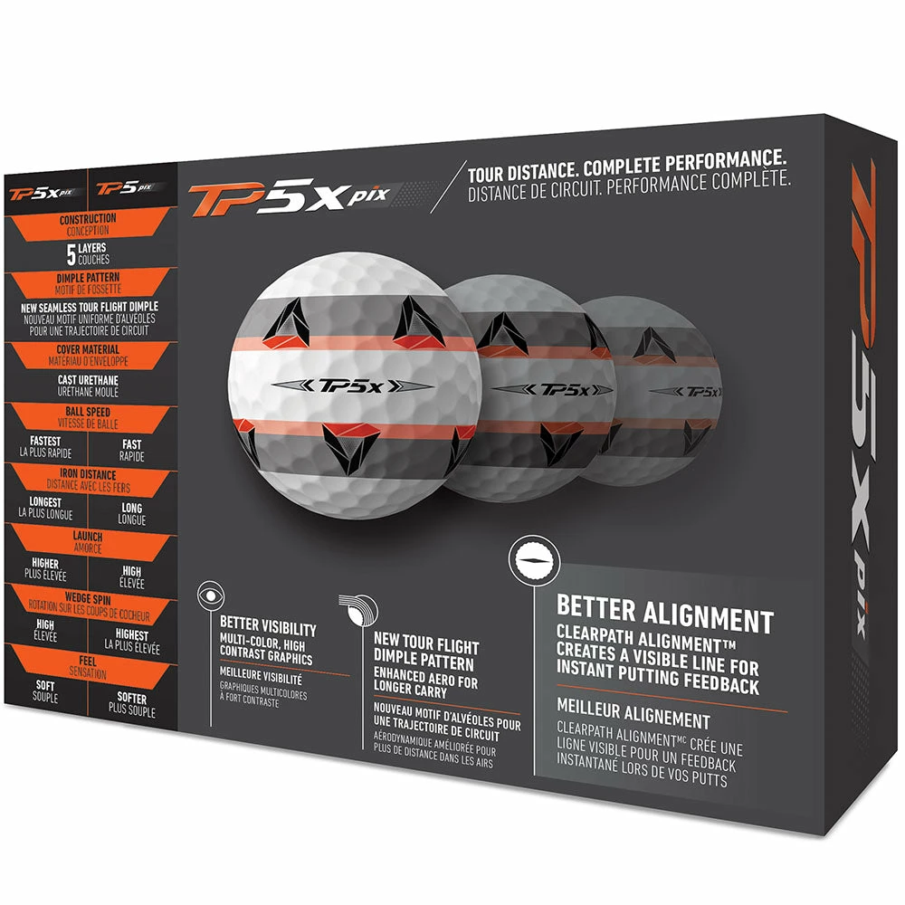 TaylorMade TP5x Pix 2.0 Golf Balls - White - 12 Pack 6 TaylorMade TP5x Pix 2.0 Golf Balls - White - 12 Pack - Image 6
