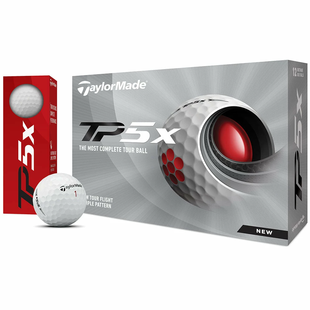 TaylorMade TP5x Golf Balls - White - 12 Pack 1 TaylorMade TP5x Golf Balls - White - 12 Pack