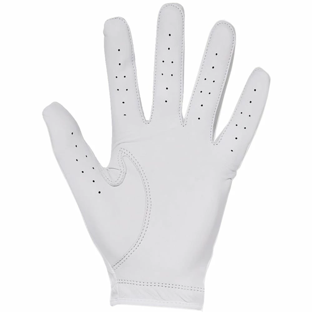 Under Armour Iso-Chill Leather Golf Glove - White/Black 2 Under Armour Iso-Chill Leather Golf Glove - White/Black - Image 2
