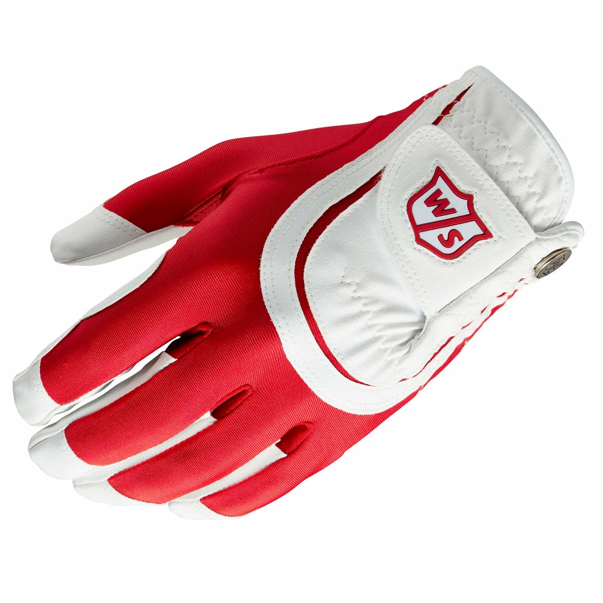 Wilson Staff Fit All Mens Golf Glove - Red/White 1 Wilson Staff Fit All Mens Golf Glove - Red/White